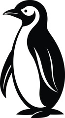 penguin silhouette, standing pose, arctic bird
