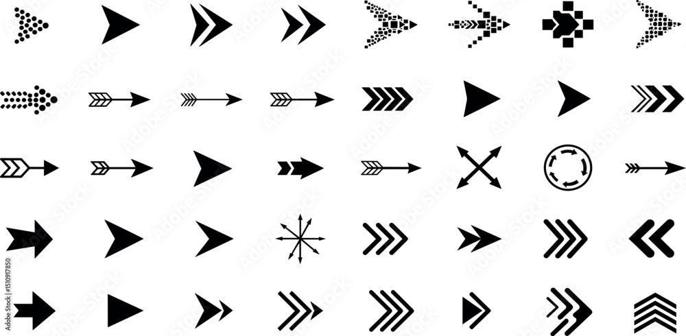 Poster black vector arrows collection. arrow. cursor. arrow vector icon. modern simple arrows. collection d