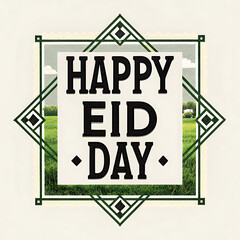 EID Mubarak text sticker design isolated