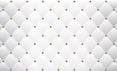 The texture of quilted leather with gold buttons