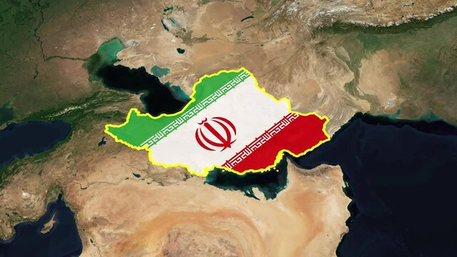 Iran map animation video, Iran country map with flag video, Geographic Overview and Political Divisions