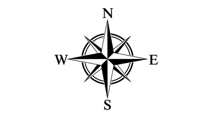 Navigational Compass: This striking compass illustration symbolizes exploration and finding direction. It features a classic design pointing towards the cardinal directions.