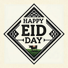 EID Mubarak text sticker design isolated