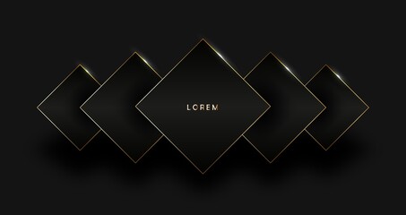 Modern Black abstract design geometric background, paper style