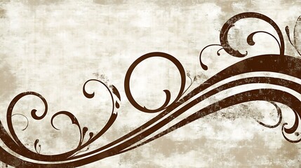 Ornate vintage swirls on aged background