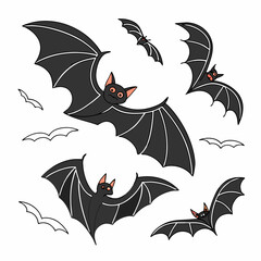  halloween bats silhouettes