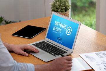 Software update on computer for brisk version of device software upgrade