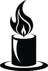  candle silhouette, wax flame, light symbol

