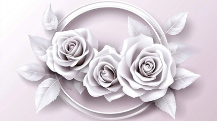 Elegant arrangement of three delicate white roses.