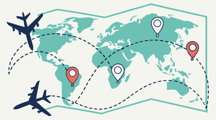 "International Flight Map: Air Travel Network Across Continents"