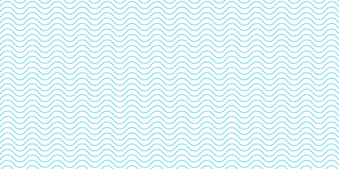 Seamless pattern of blue waves. Arranged with a certain rhythm