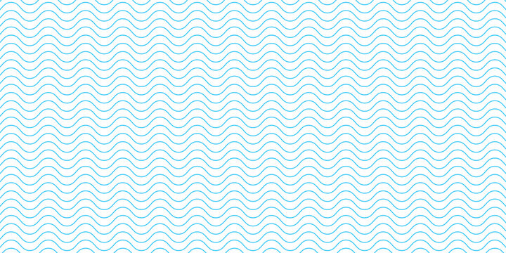 Seamless pattern of blue waves. Arranged with a certain rhythm