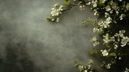 Delicate spring blossoms on textured background