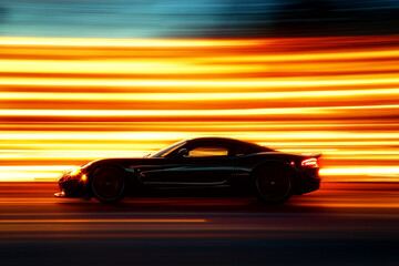 Silhouette of a speedster leaving behind a motion blur