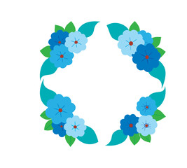 Blue hydrangea flower frame illustration