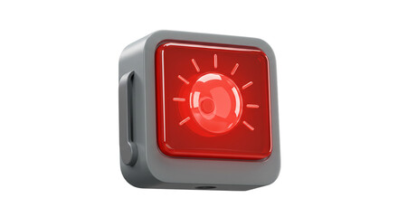 A critical alarm flashing urgently signaling immediate danger and demanding attention in a on transparent background