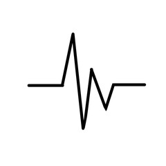 A simple black heartbeat line