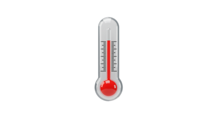 Rising temperatures are a stark reminder of global warming s impact with a thermometer showing on transparent background