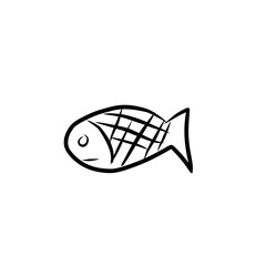 a simple, black outline drawing of a fish