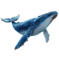 Majestic blue whale swimming gracefully in the ocean deep, a symbol of marine life