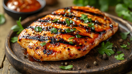 Spicy Chicken Burger With Pepper Sauce grilled juicy tasty