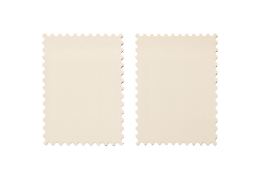 Blank postage stamp, clean postage stamp isolated on a transparent or white background. - Powered by Adobe