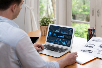 Business data dashboard provide business intelligence analytic for marketing strategy planning...