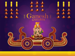 Indian cultural festival happy ganesh chaturthi celebration card