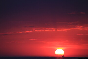 beautiful sunset on the black sea coast near sochi