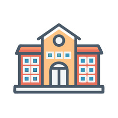 Public Service Icon vector silhouette ofPublic Service,Government Building,City Hall,Hospital, Ambulance,Fire Station,Police Station,Library,School , University, Clinic , Health Center, Post Office