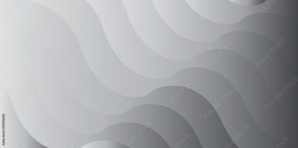 Poster gray gradient background with curved lines and soft shadows creating a wave pattern design is modern
