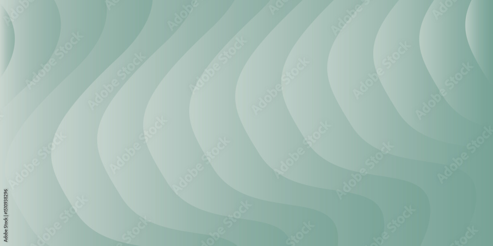 Poster abstract background soft green and white curve wavy lines with a smooth gradient effect background.