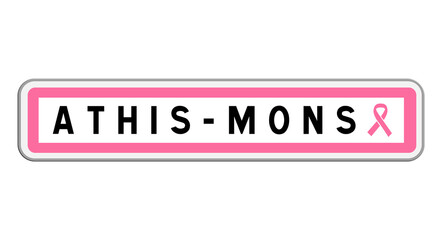 Panneau d'entrée Octobre Rose Athis-Mons, Essonne, Île-de-France