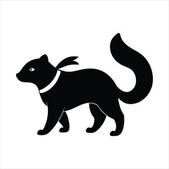 Binturong walking wearing a ribbon vector