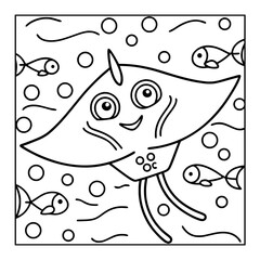 ocean animal cartoon coloring pages