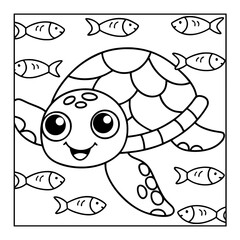 ocean animal cartoon coloring pages