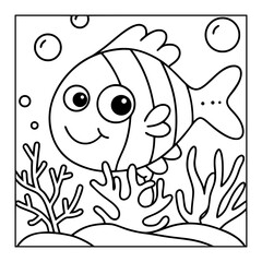 ocean animal cartoon coloring pages
