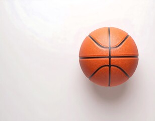 Fototapeta premium Classic Orange Basketball on White Background Sport Equipment Photography