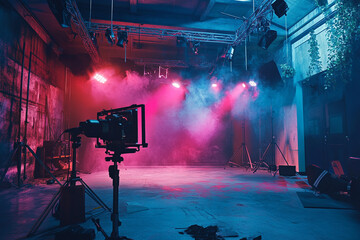Vibrant light and sound setting with product