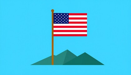 Flat design illustration of the flag of the United States of America