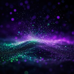 Bright floating particles glowing in dark air.