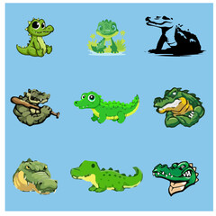 color crocodile vector image 1