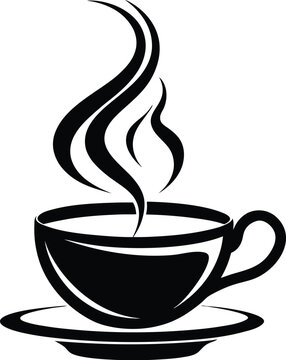 black coffee cup with steam clip art preview