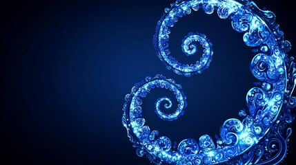 Abstract swirling blue design