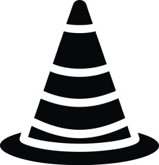  traffic cone silhouette, road safety, construction icon
