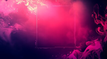 Abstract vibrant colors, smoke, frame