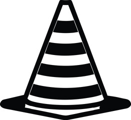  traffic cone silhouette, road safety, construction icon
