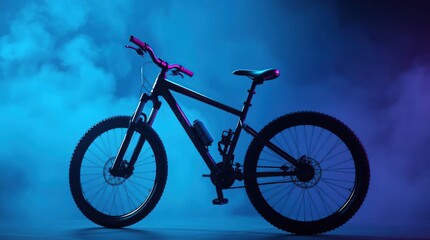 Fototapeta premium Mountain Bike Cinematic Dramatic Lighting and Cool Colors for a High-Contrast Adventure