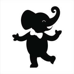 Elephant dancing wearing a bow tie vector