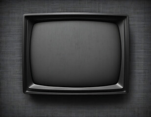 Retro Black and White Television with Static Screen